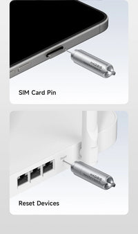 SIM card pin and reset device for electronic devices on a white background