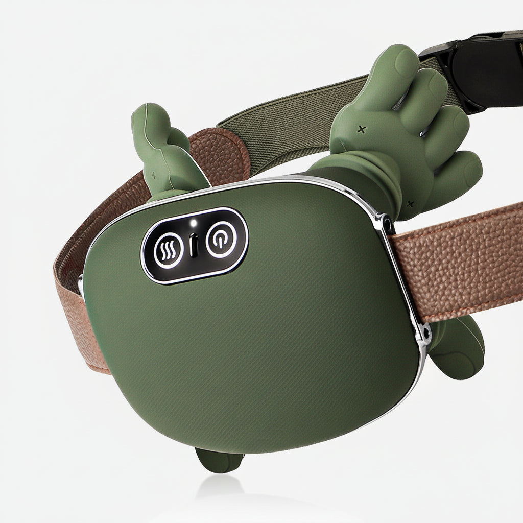 Green electronic device attached to a brown belt with 'ForeverLily' branding.