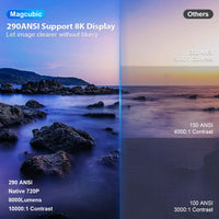Comparison of Magcubic display with 'Others' on a scenic background