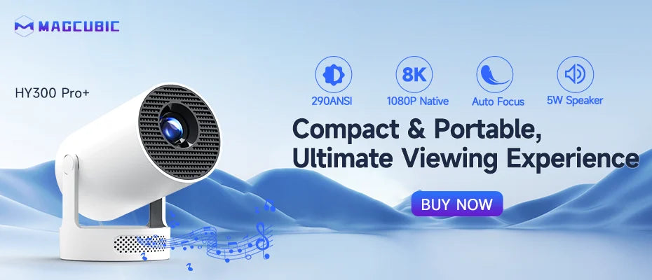 Camera with features and text on a blue background