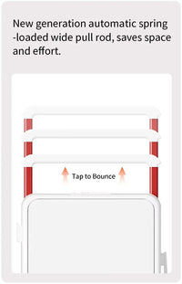 White electronic device with red accents and text on a white background