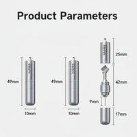 Product parameters of a cleaning brush with dimensions and material details on a white background.