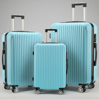 Aeria Prestige The Vantage 3-piece turquoise hardside luggage set, sizes 20, 24, and 28 inch.